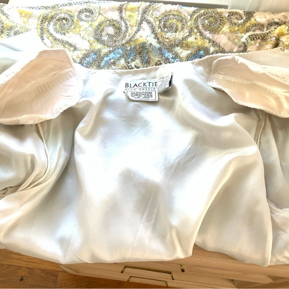 Oleg Cassini Black Tie for Bergdorf Goodman Stunning Beaded Sequin Jacket - Picture 13 of 14